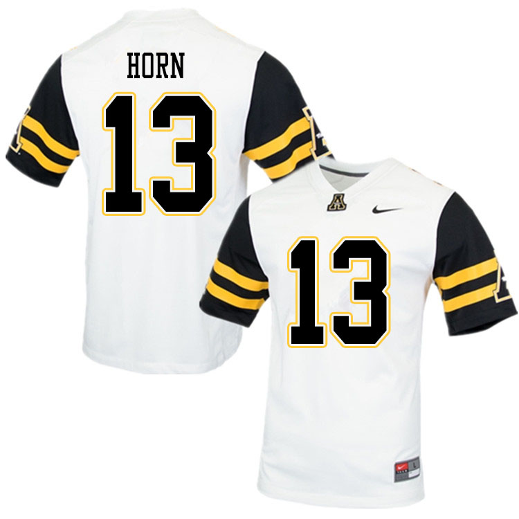 Men #13 Christan Horn Appalachian State Mountaineers College Football Jerseys Sale-White